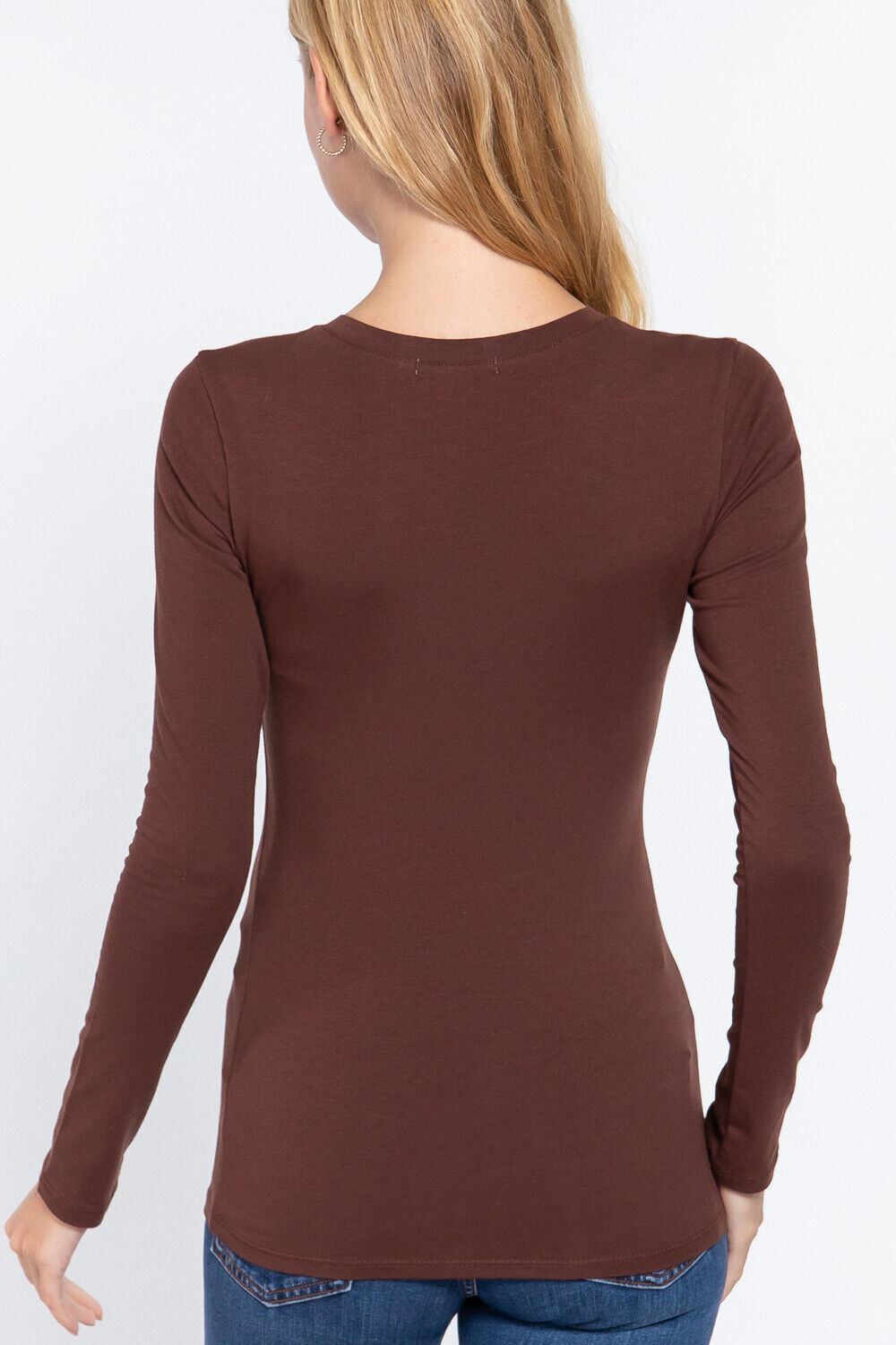 Blusa cuello V manga larga