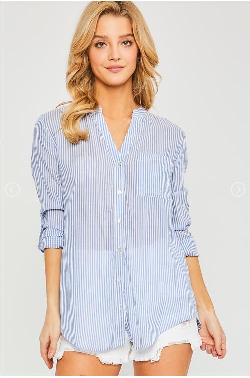 Camisa manga 3/4 oversize primavera para mujer