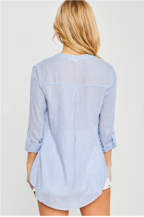 Camisa manga 3/4 oversize primavera para mujer