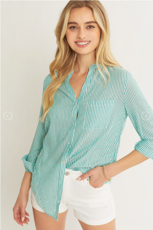 Camisa manga 3/4 oversize primavera para mujer