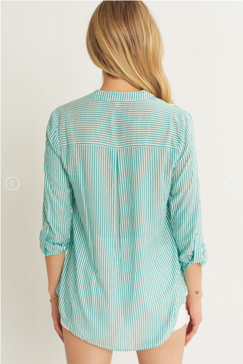 Camisa manga 3/4 oversize primavera para mujer