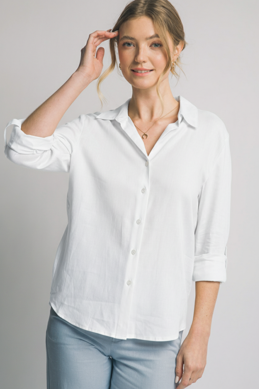 Camisa de Lino Ligero - Elegancia Relajada Para Mujer